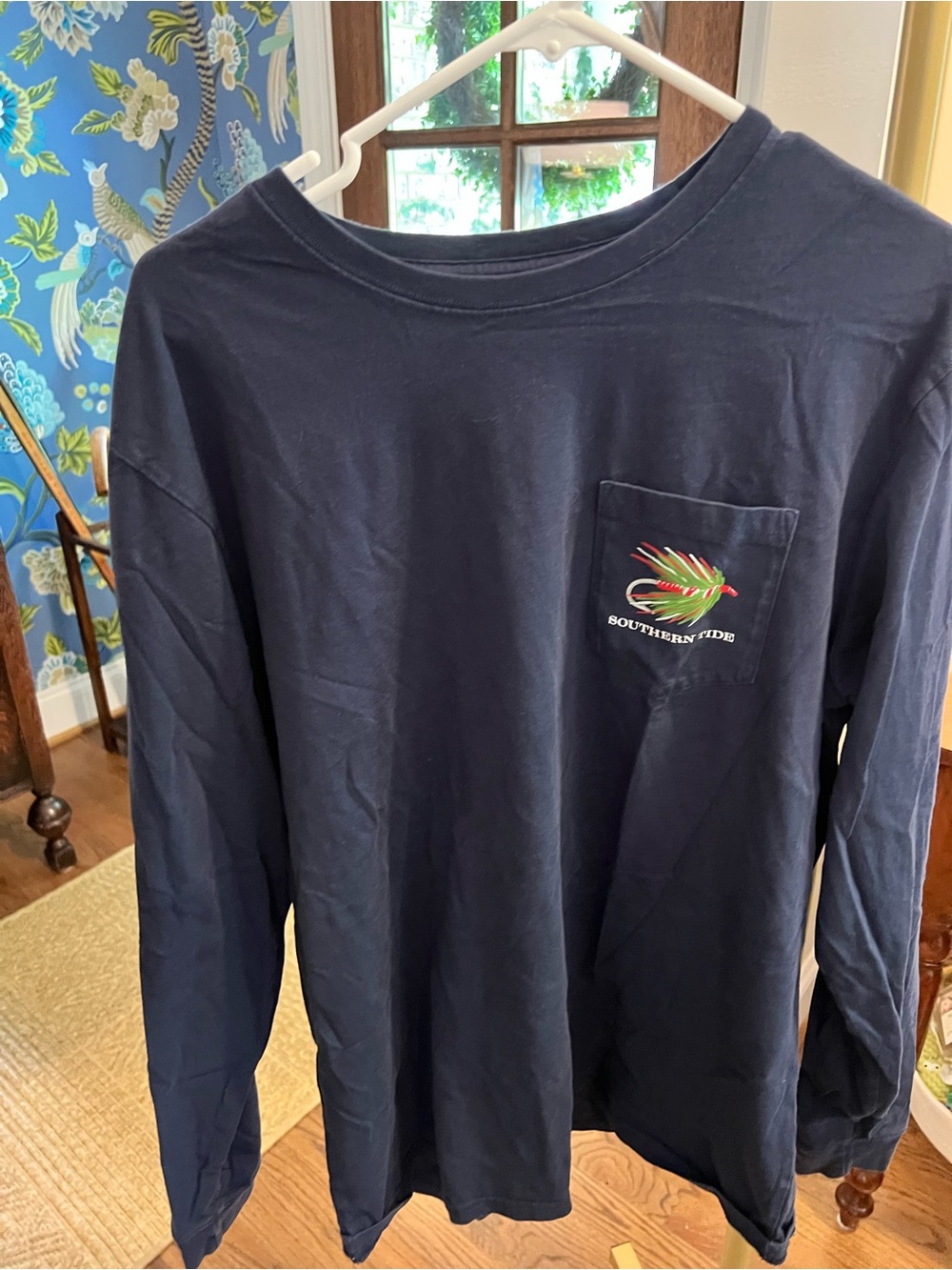 Southern Tide Navy Long-Sleeve Pocket Tee